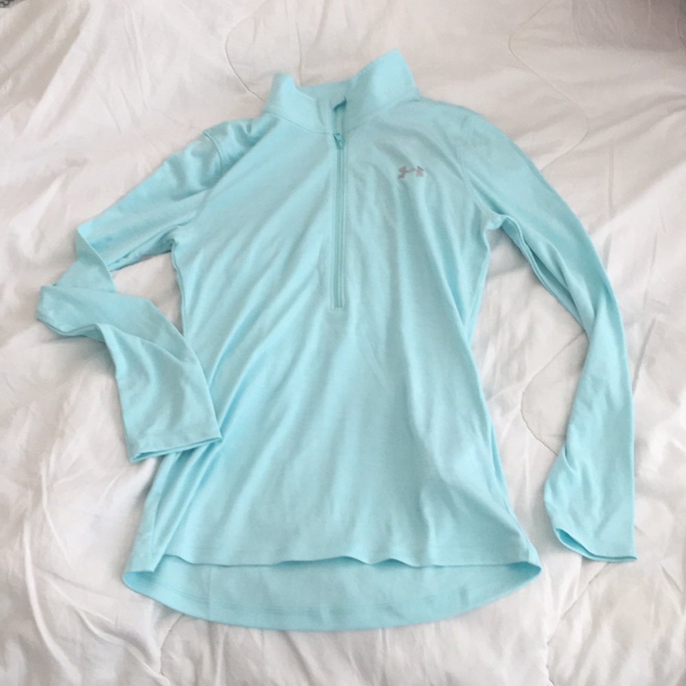 Under armour light weight 1/2 zip XS light blue